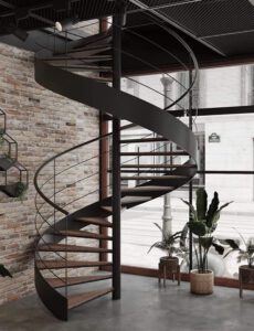 Mẫu cầu thang sắt hộp đẹp, hiện đại